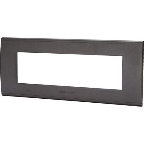 Placca 7 moduli 506 in plastica nera compatibile anche con BTicino Livinglight
