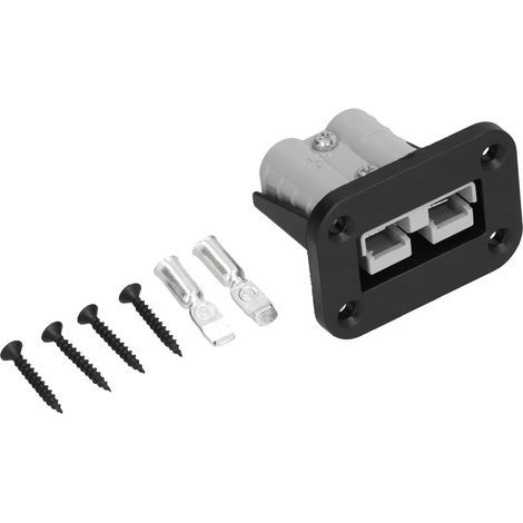Schwarzer ABS-Batterieladebuchsenstecker, 50-Ampere-Einbausatz für Wohnwagen, Boot, LKW, Gabelstapler (1/5)