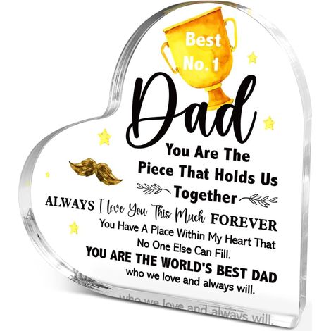 Plaque cœur décorative en acrylique cristal, objet souvenir élégant, cadeau parfait pour elle ou lui（10 cm) (1/4)