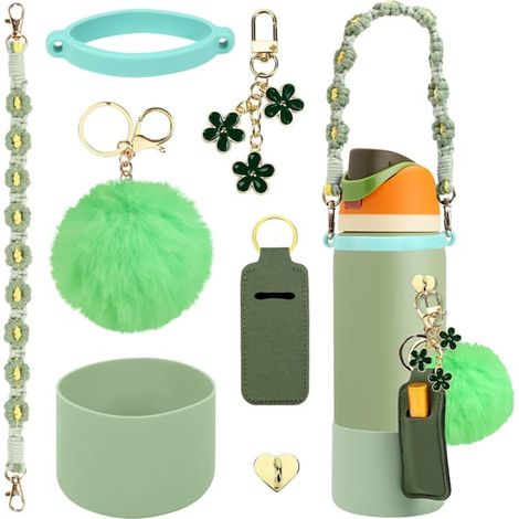 Ensemble de 7 décorations pour tasses Owala 24 oz/32 oz, vert (1/5)