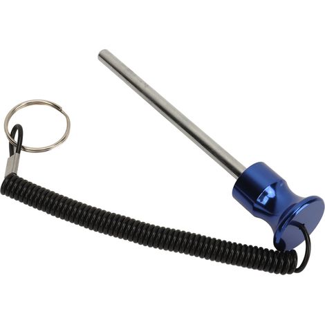 Goupille magnétique 8x125mm pour machine de musculation avec corde de traction et sélecteur de poids pour accessoires d'entraînement de force (bleu). (1/5)