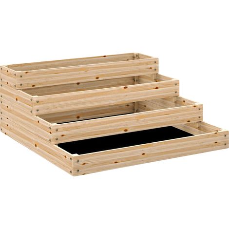 Jardinier à étagères, Design multi-niveaux polyvalent, Couleur bois naturel (1/2)
