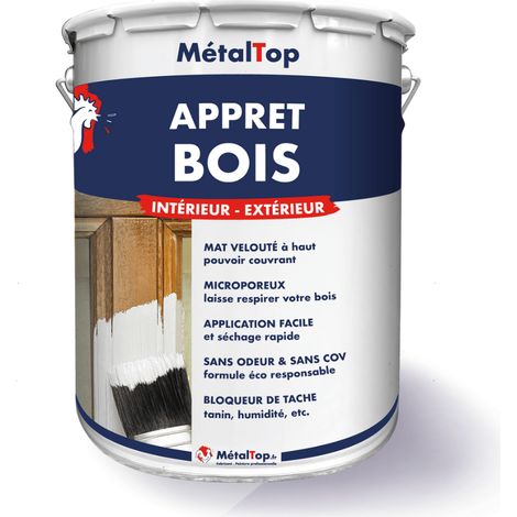 Apprêt Bois - Noir signalisation - RAL 9017 - 15 L - Métaltop
