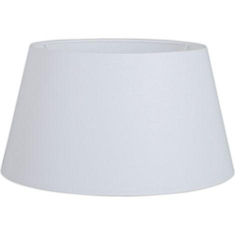 Abat-jour pour lampe de table et lampadaire en coton et polyester blanc Ø 40 cm - PANGIVO (1/2)