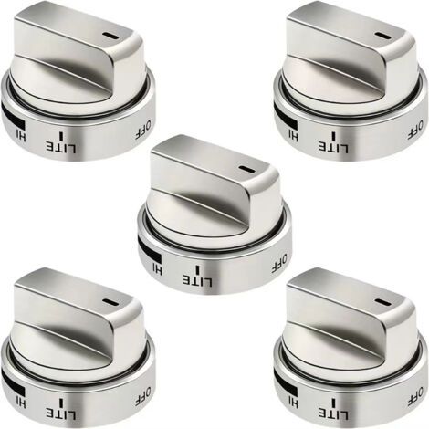 Ensemble de boutons pour plaque de cuisson, argent, lot de 5, adapté aux pièces de rechange AEZ72909008 (1/5)