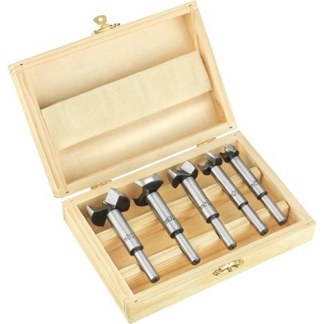 set 5 frese per legno con:p "bp302505" in cassetta in legno (1/2)