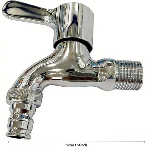 TAISHENGDA - Gartenarmatur aus Edelstahl 304, Adapter für Außenwandarmaturen, geeignet für Gärten, Balkone, Mopps, Spülbecken usw. (Kupferdüse T010 DN15) (1/5)