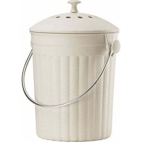Bac à compost (caddy de cuisine) - AC-DÉCO - 4,5 L - Bambou recyclé - Anse inox - Filtres à charbon