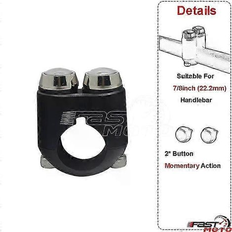 234 Buttons Motorcycle Switch 25mm 22mm Handle Bar Controller Switches Starter Horn Universal 1" Handlebar Switch Cafe Racer( 22mm black chrome) (1/5)