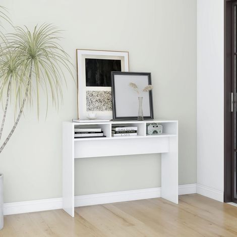 Table console,Table d'appoint,Bout de canapé Blanc 105x30x80 cm Aggloméré -51867 (1/5)