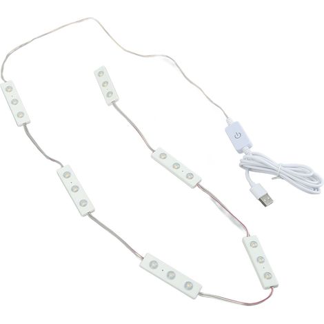 LED-Schminkspiegel-Lichtleiste mit Touch-Funktion, augenschonend, 6 Reihen, 18 LEDs, verstellbar, warmweiß (1/5)