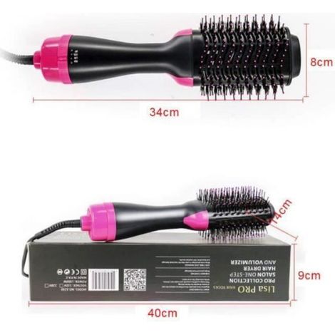 Brosse Seche-Cheveux - 1000 W - 3 Reglages Temperature/Vitesse - 32 5 Cm - 649 G - Pour Usage Domestique - 1 Piece (1/4)