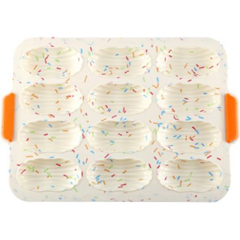 Backblech für Mini-Baguettes, 34,5 x 24 cm, antihaftbeschichtet, perforiert, ideal zum Backen von knusprigem Brot, französischer Brotkruste und als Proteintrenner. (1/5)