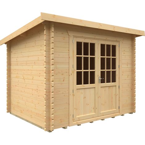 10x8w The Kingsley Plus 44mm Cabin - L295 x W235 x H232.8 cm - Solid Wood/Softwood/Pine - Natural