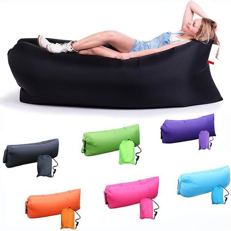 Tumbona hinchable - Impermeable - A prueba de fugas con airbag portátil, ideal para viajes, camping, senderismo, fiestas en la piscina y la playa