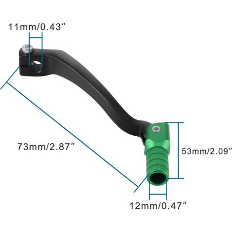 Black lever, green head motorcycle gear shifter, gear selector, Bosuer, J-5, T6, K6, Kvis NC250 (1/4)