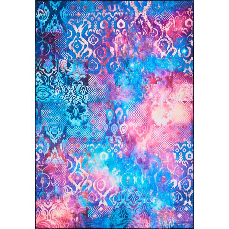 Rug Multicolour Polyester 160 x 230 cm Flat-Woven Oriental Boho Style Vibrant Printed Pattern ORVELLA