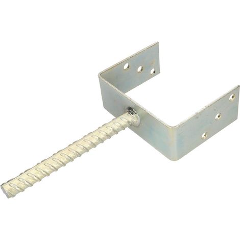 KOTARBAU® Support Poteau à Sceller - Acier Galvanisé - 161 mm - Argent - Pied de Poteau Bois - avec Ancrage Béton - Embase Robuste pour Clôture Jardin Terrasse (1/4)