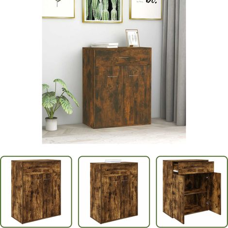 Holzbeistelltisch - Sideboard Räuchereiche 60x30x75 cm Holzwerkstoff (1/5)