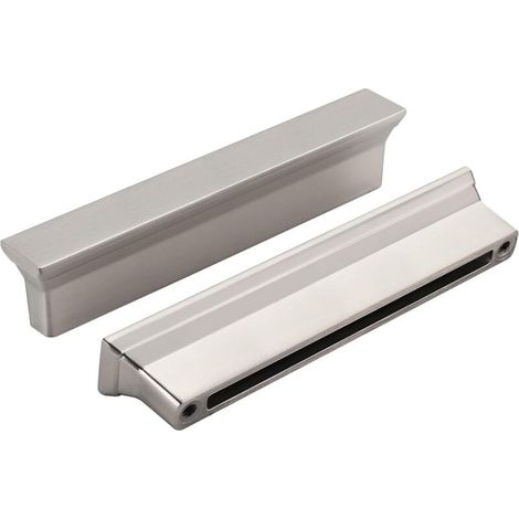 Set mit 20 silbernen Schrankgriffen für Küchen- und Badezimmermöbel, 96 mm Lochabstand (1/5)