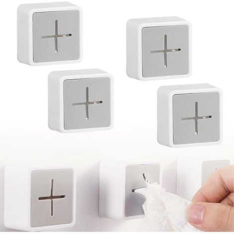 Crochet adhésif pour torchon, porte-torchon de cuisine, pince pour torchon, lot de 4 crochets adhésifs pour torchons, crochet pour torchon, porte-torchon de cuisine, crochet pour torchon (1/5)