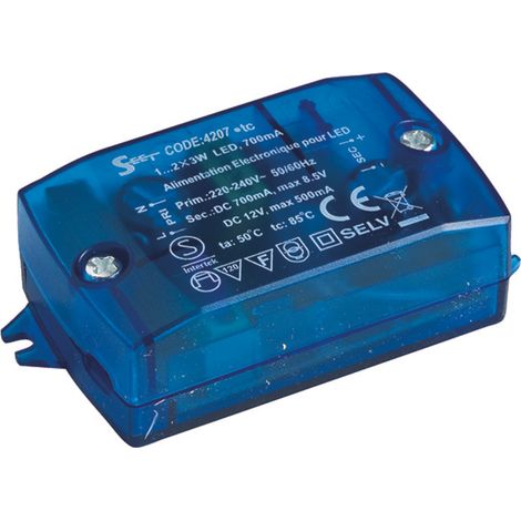 Convertisseur électronique - 0,5/6W - 700mA - IP20 - 12V