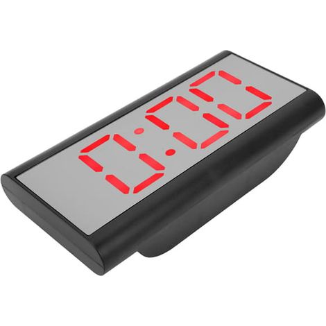 Réveil à affichage numérique LED, miroir, chargement USB, horloge de bureau pour chambre, maison, bureau, école, rouge (1/5)