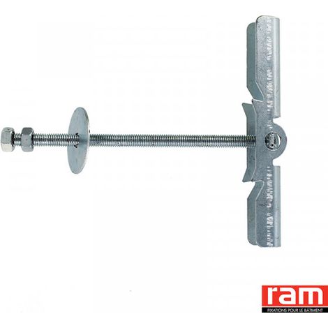 Boîte de 10 tiges filetées de suspension Ø5 - Longueur bascule 85 mm - Parois maxi 60 mm - Ram