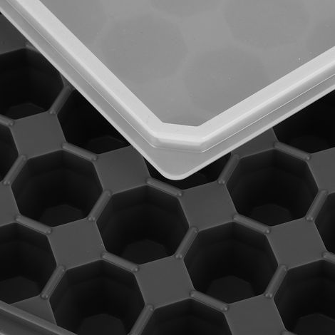 Moule à glaçons en silicone à 40 compartiments avec couvercle amovible, accessoires de cuisine, noir. (1/5)
