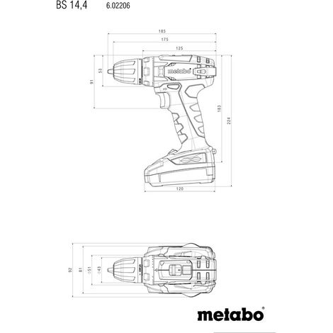 Metabo – Perceuse-visseuse sans fil 14,4V – 2 batteries 1,5Ah – Couple max 40Nm – Mandrin à serrage rapide – Coffret de transport inclus — vue 2