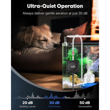 Kit d'Aération d'Oxygénation Pompe à Air Ultra Silencieuse avec Mini Filtre Éponge et Diffuseur d'Air pour Aquarium jusqu'à 60 L (1/5)