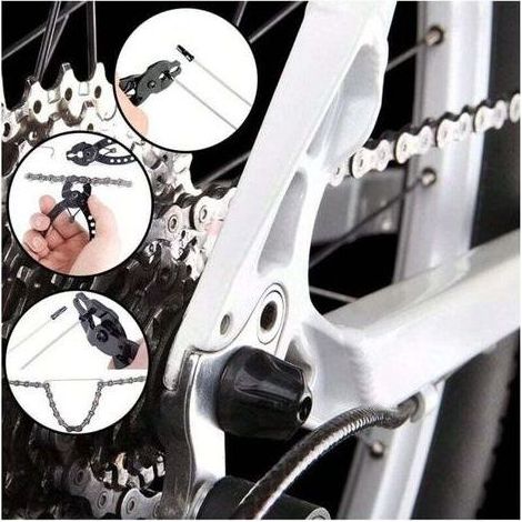 pair Pince à chaîne de vélo portable, avec crochet de chaîne, pour vélos de route, vélos de sport, VTT, outil de réparation de retrait de maillon de chaîne, 1 pièce noire (1/4)