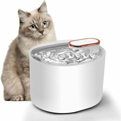 ODIPIE Fontana d'acqua automatica per cani e gatti, 3 litri, ultra silenziosa (bianca) (1/4)