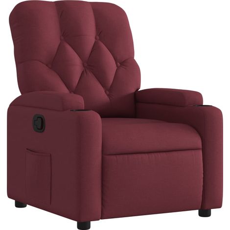 Maison Exclusive - Sillón reclinable de tela rojo tinto