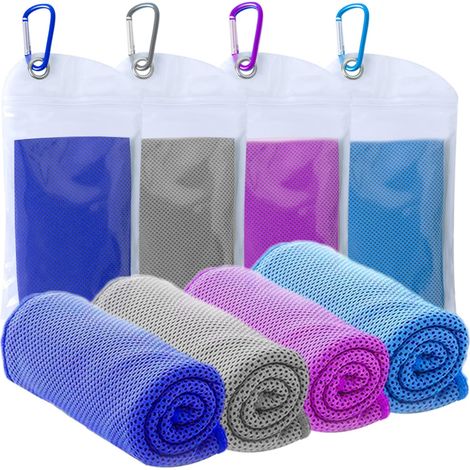 4 Packs Cooling Towel (40'x12'),Ice Towel,Soft Breathable Instant Towel,Microfiber Cool Towel for Disney Yoga,Golf,Sport,Gym,Workout,Camping,Fitness,Outdoor &More Activities for Children Kids Girl (1/5)