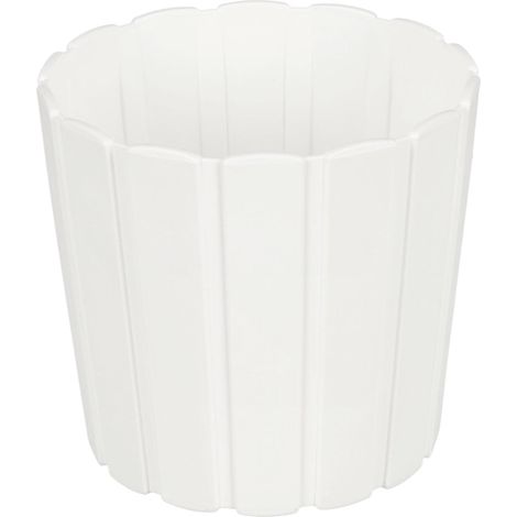 Vaso in plastica per fiori, erbe aromatiche, piante, balcone, terrazzo, bianco 16,5x15 cm