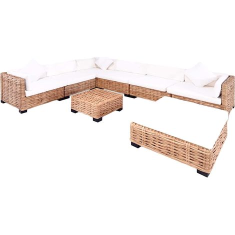 Maison Exclusive - Set Divano 27 pz in Rattan Naturale (1/5)