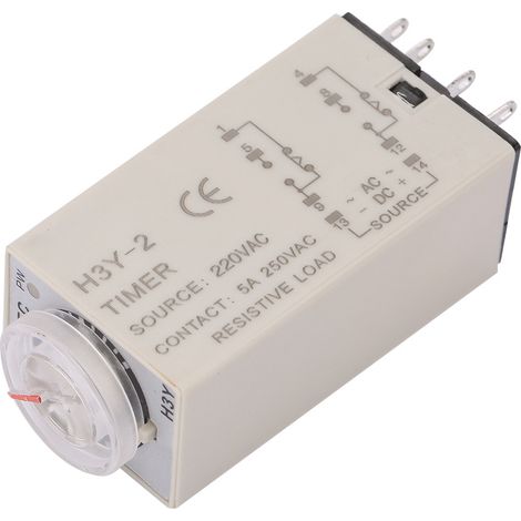 AC 220V H3Y-2 Verzögerungsrelais 0-10 Sekunden 10s 10sec (1/5)