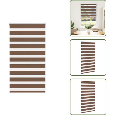 Zebrarollo Braun 80x100 cm Stoffbreite 75,9 cm Polyester - Zebra-Jalousie - Zebra-Jalousien - Zebra-Rollo - Doppelrollo (1/5)