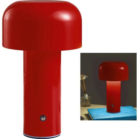 Pilzförmige Tischleuchte, kabellose Tischleuchte, USB-aufladbare Tischleuchte, 3 Helligkeitsstufen, dimmbare Touch-Schreibtischleuchte für Restaurant, Schlafzimmer, Bar (1/5)
