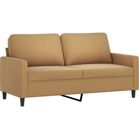 Canapé à 2 places,Sofa pour Salon,Banquette Marron 140 cm Velours CFW231091 (1/5)