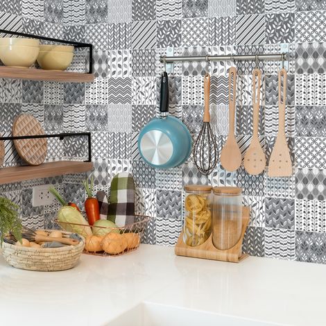 Sticker Mural Carrelage adhésif Cuisine Salle de Bain - 24 STICKERS CARRELAGES AZULEJOS AMADINA - 24stickers10x10cm (1/5)