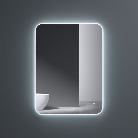 Durovin Bathrooms Wall Mounted Illuminated LED Bathroom Mirror Touch Sensitive Switch And Anti Fog 800 x 600mm (1/4)