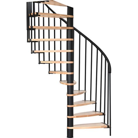 Minka Spindeltreppe Luna 38 - 305,5cm Geschosshöhe Buche Schwarz