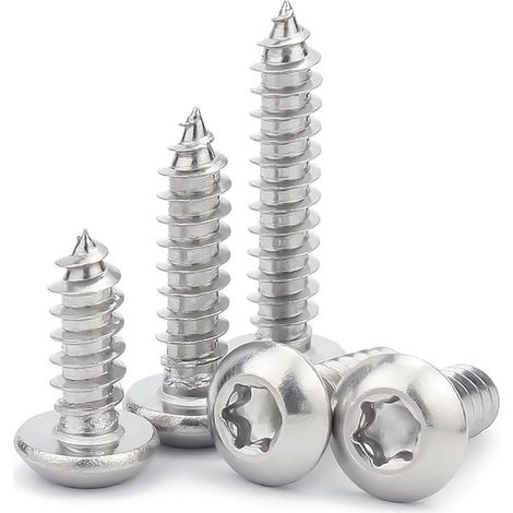 Vis À Bois - M3 X 16 mm - Acier Inoxydable V2A - Tête Fraisée Torx - Filetage Complet - 50 Pièces