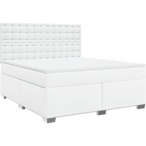 Maison Exclusive - Giroletto a Molle con Materasso Bianco 180x200 cm in Similpelle (1/5)