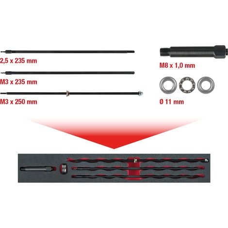 KS Tools Universal Glühkerzenspitzen-Ausbohrsatz M8 x 1,0