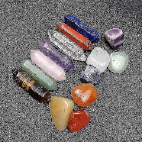 Ensemble de 7 pierres de cristal pour la guérison des chakras (2025), pierre de méditation Reiki, amulette de yoga (1/4)