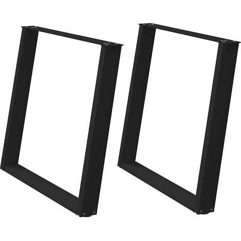 Maison Exclusive - Esstischbeine U-Form 2 Stk. Schwarz 100x(72-73