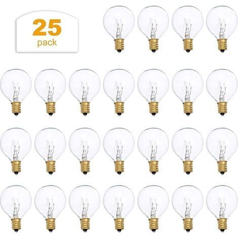 Ampoule E12 Ampoule G40 Ampoules Remplacement G40 Ampoule de Tungstène 7W 220-240V Ampoules Extérieur Patio Décor À La Maison Décoration de Fête de Mariage (25 Pack) (1/4)